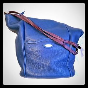 Tahari XLarge Blue Leather Handbag
